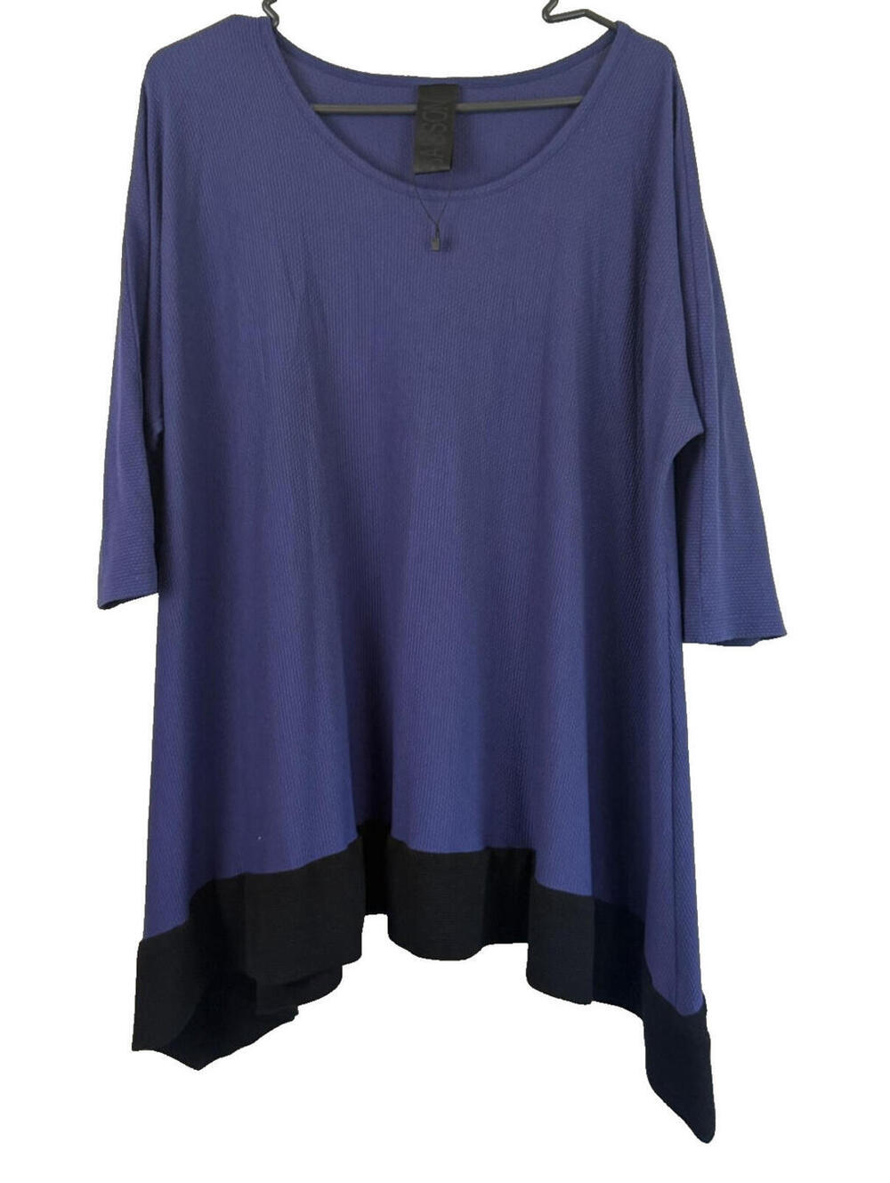 Kedem Sasson Womens Color block sharkbite tunic Sz 2 ( XL ) - handkerchief hem